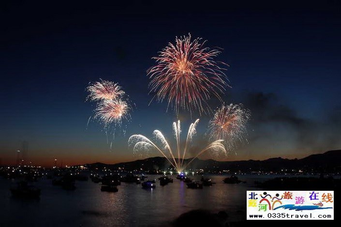北戴河南戴河東戴河煙花焰火沙灘篝火晚會