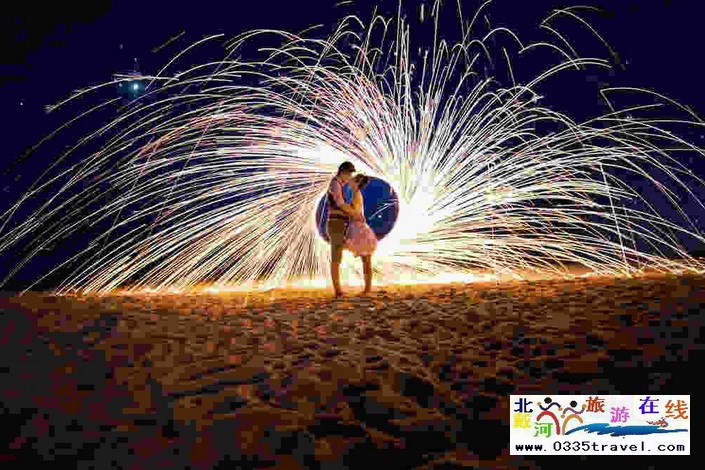 北戴河南戴河東戴河煙花焰火沙灘篝火晚會