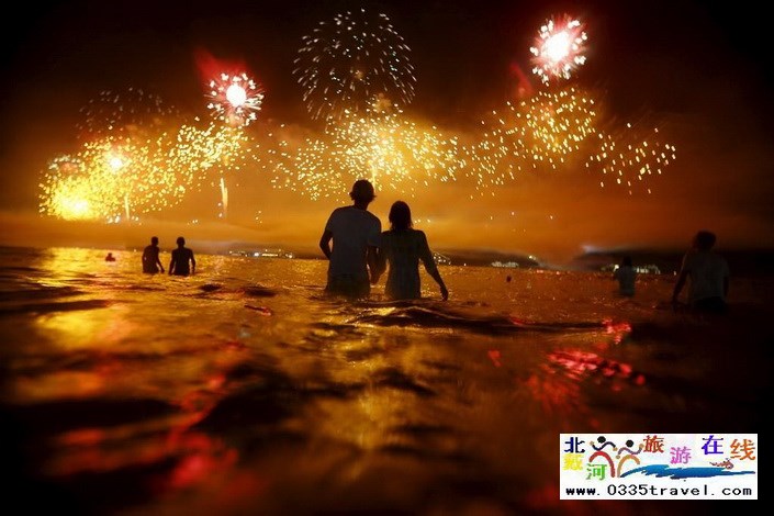北戴河南戴河東戴河煙花焰火沙灘篝火晚會